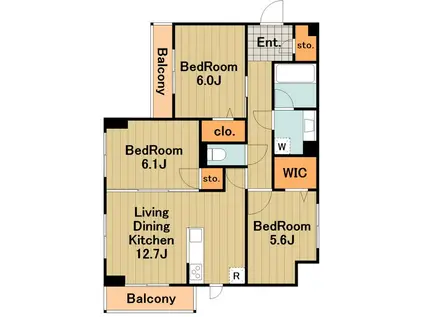 BELLE・GRACE(3LDK/2階)の間取り写真