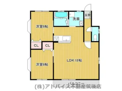 ドリームマンション(2LDK/3階)の間取り写真