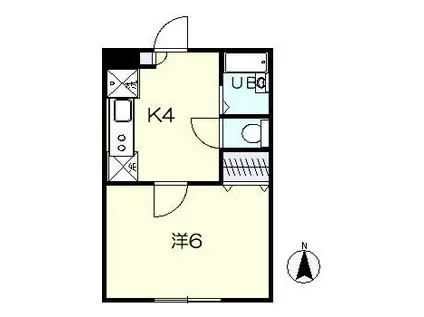 ホワイトヴィラ碑文谷(1K/2階)の間取り写真