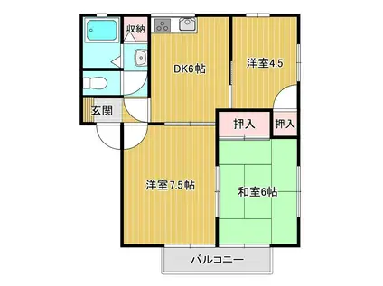 フレグランスガルシア(3DK/2階)の間取り写真