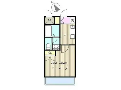 グランスイート(1K/1階)の間取り写真