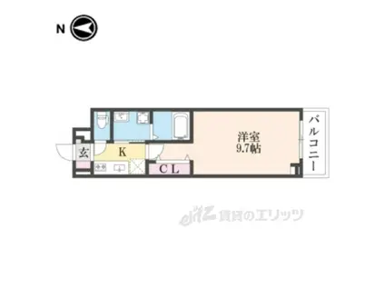 ウエストメゾン北袋1(1K/3階)の間取り写真