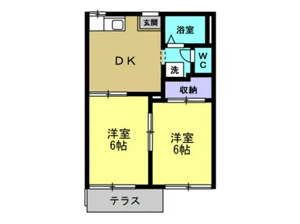 コーポ榊原(2DK/2階)の間取り写真