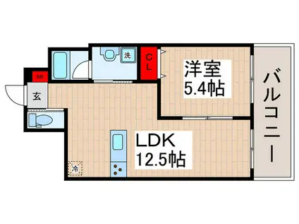 MIMI CLOCHETTE(1LDK/4階)の間取り写真