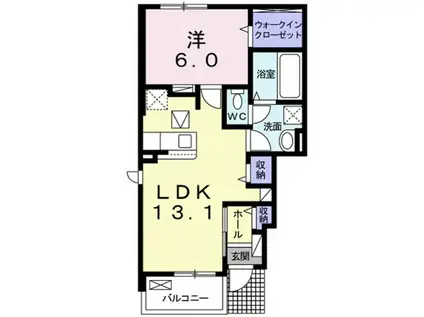 セントラル(1LDK/1階)の間取り写真