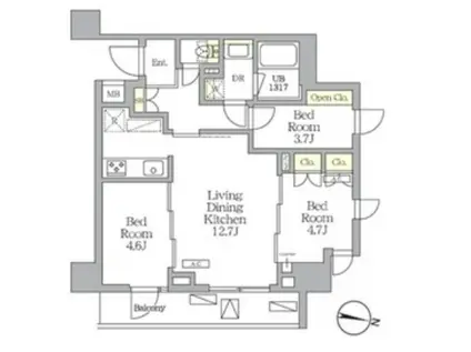 NOGATA RESIDENCE(3LDK/2階)の間取り写真