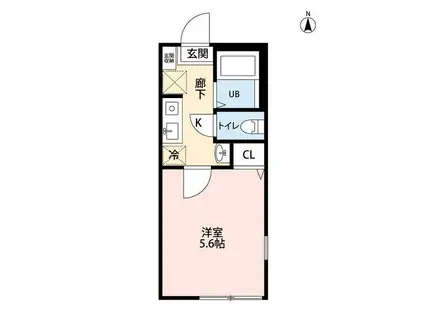 希望ヶ丘サザンプレイス(1K/1階)の間取り写真