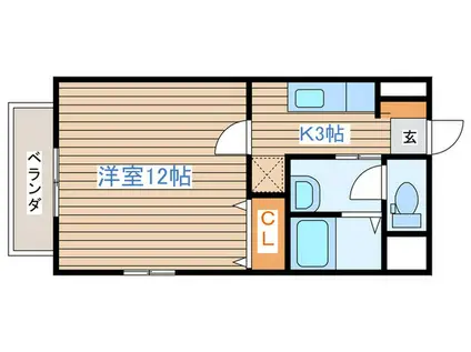 サント・ネージュ(1K/2階)の間取り写真