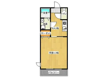 GREEN APPLE(1K/5階)の間取り写真