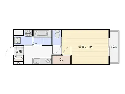 レスト平野(1K/9階)の間取り写真