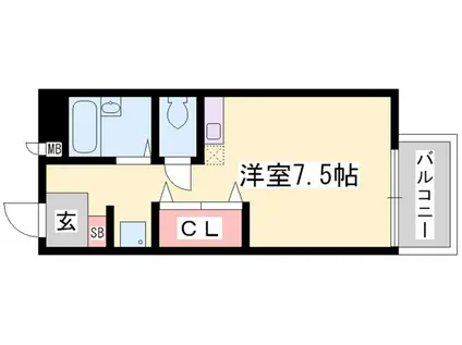 アドバンスコーポ北条(ワンルーム/1階)の間取り写真