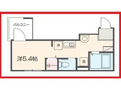 メルディア堀切菖蒲園IV(1K/1階)の間取り写真