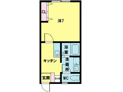 ブレッドハイツ(1K/1階)の間取り写真