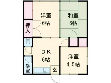 入地グリーンハウス(3DK/2階)の間取り写真