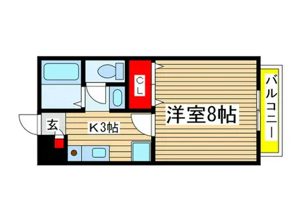 アドミラブール(1K/1階)の間取り写真