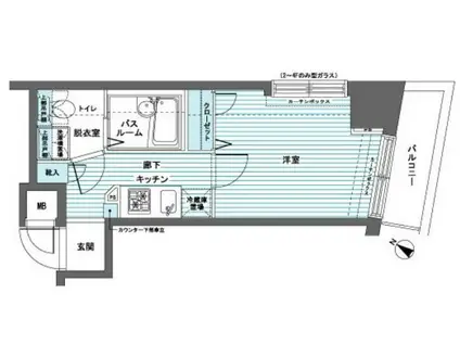 フェニックス日本橋蛎殻町弐番館(1K/4階)の間取り写真