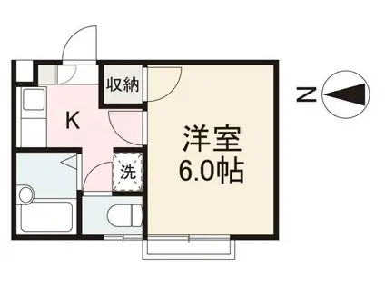 コアシティI(1K/2階)の間取り写真
