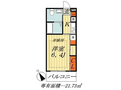 リブリ・コンフォート(1K/2階)の間取り写真