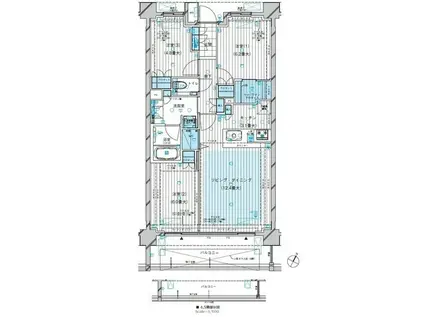 グランカーサ北浦和(3LDK/4階)の間取り写真