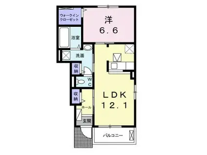 ラネ・ド・シアンA(1LDK/1階)の間取り写真