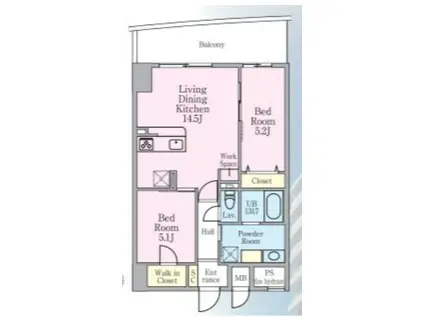 GRAND CIEL KAWAGUCHI(1SLDK/9階)の間取り写真