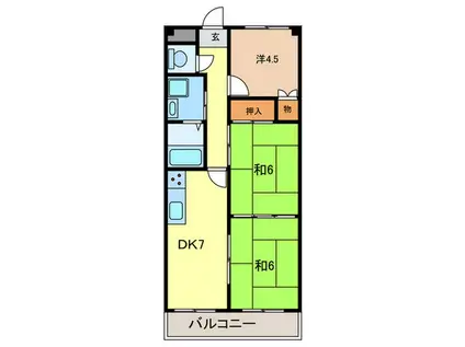 ロイヤルコーポ西明石(3DK/1階)の間取り写真