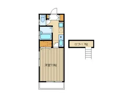 N・S-2(1K/2階)の間取り写真