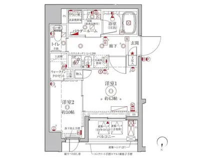 クレイシアIDZ台東竜泉(2K/9階)の間取り写真