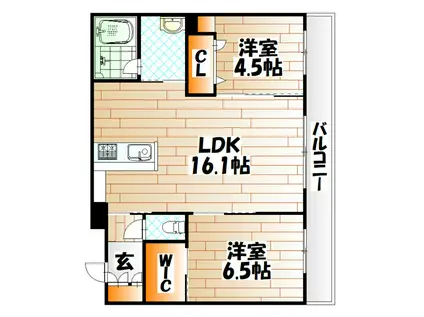 グランカルム足立(2LDK/3階)の間取り写真