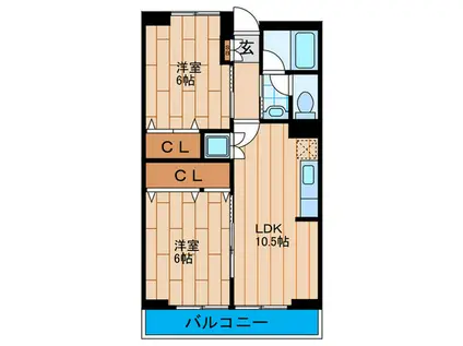 パレ守口(2LDK/2階)の間取り写真