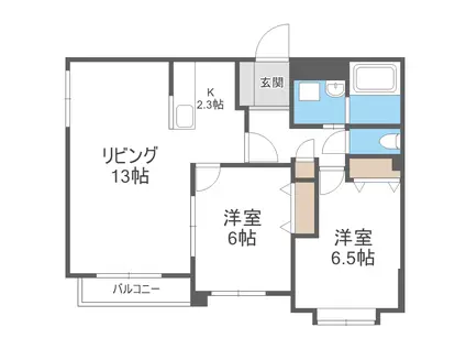 ノヴァ桑園 NOVA SOEN(2LDK/3階)の間取り写真