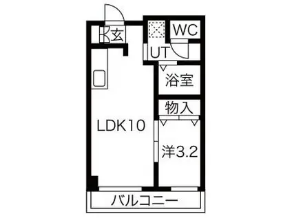 東岡崎RESIDENCE(1LDK/1階)の間取り写真