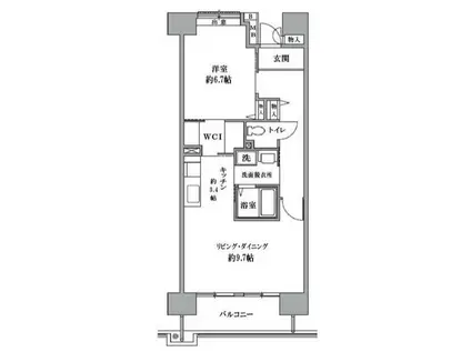 TS GARDEN 清瀬(1LDK/7階)の間取り写真