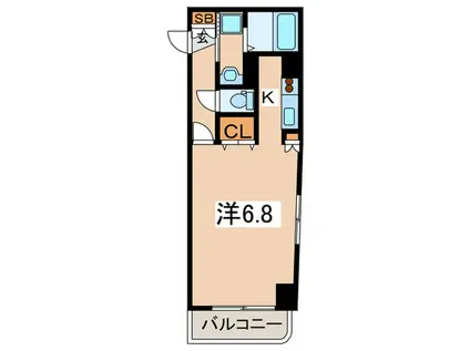 グリフィン横浜・ファーストステージ(1K/2階)の間取り写真