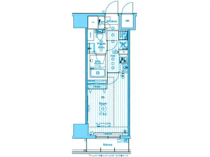 MAXIV梅島(1K/7階)の間取り写真