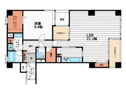 エクスコート高津(1LDK/5階)の間取り写真