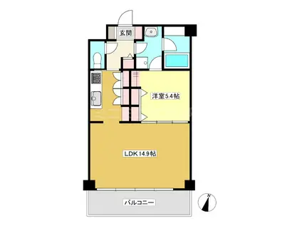 CREST RESIDENCE(1LDK/4階)の間取り写真