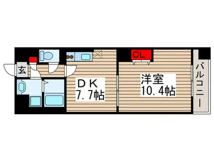 LAVIN(1DK/5階)の間取り写真