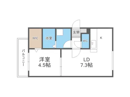 URBAN STAGE 北20条(1LDK/4階)の間取り写真
