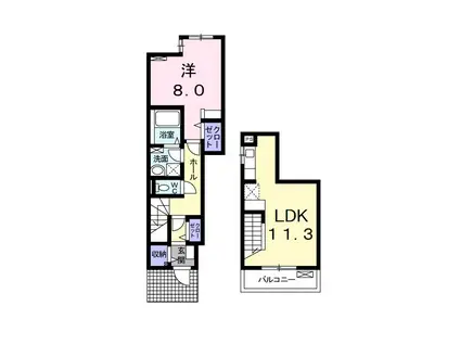 サンモール II(1LDK/1階)の間取り写真