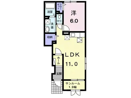 イースト フェアリー(1LDK/1階)の間取り写真