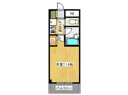 カレッジハイツ春日井(1K/3階)の間取り写真