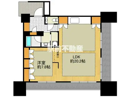 グランドメゾン福岡THE CENTRAL(1LDK/3階)の間取り写真