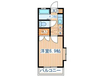 ティエラ清流1(1K/1階)の間取り写真