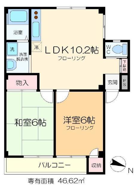 アトリエ(2LDK/2階)の間取り写真