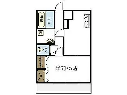 レジデンス学園A(1DK/4階)の間取り写真
