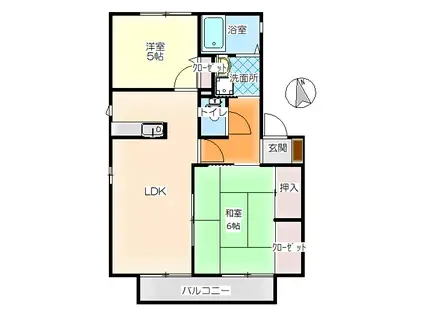 シャーメゾン伊佐江A棟(2LDK/2階)の間取り写真