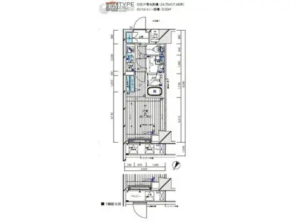 メインステージ横濱伊勢佐木III(1K/9階)の間取り写真