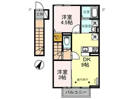 匠乃館 F(2DK/2階)の間取り写真