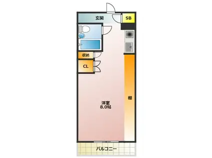 ブレアハウス(ワンルーム/3階)の間取り写真